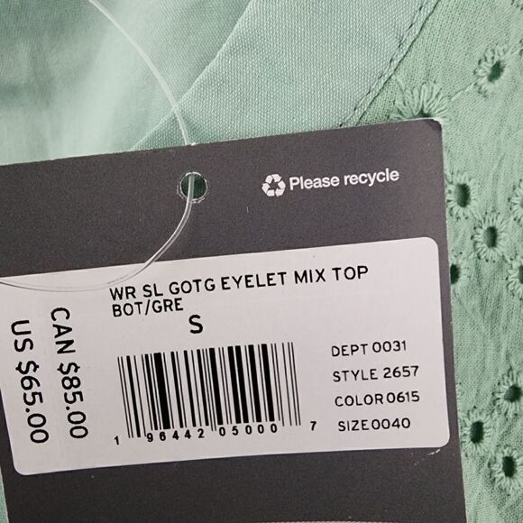 EDDIE BAUER WOMEN'S SLEEVELESS EYELET MIX TOP SIZE SMALL NWT - Picture 6 of 8